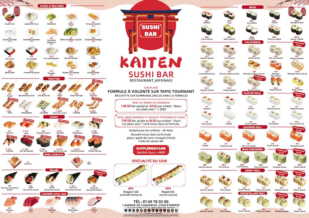 Kaiten Sushi Restaurant Japonais - Menu Image 1